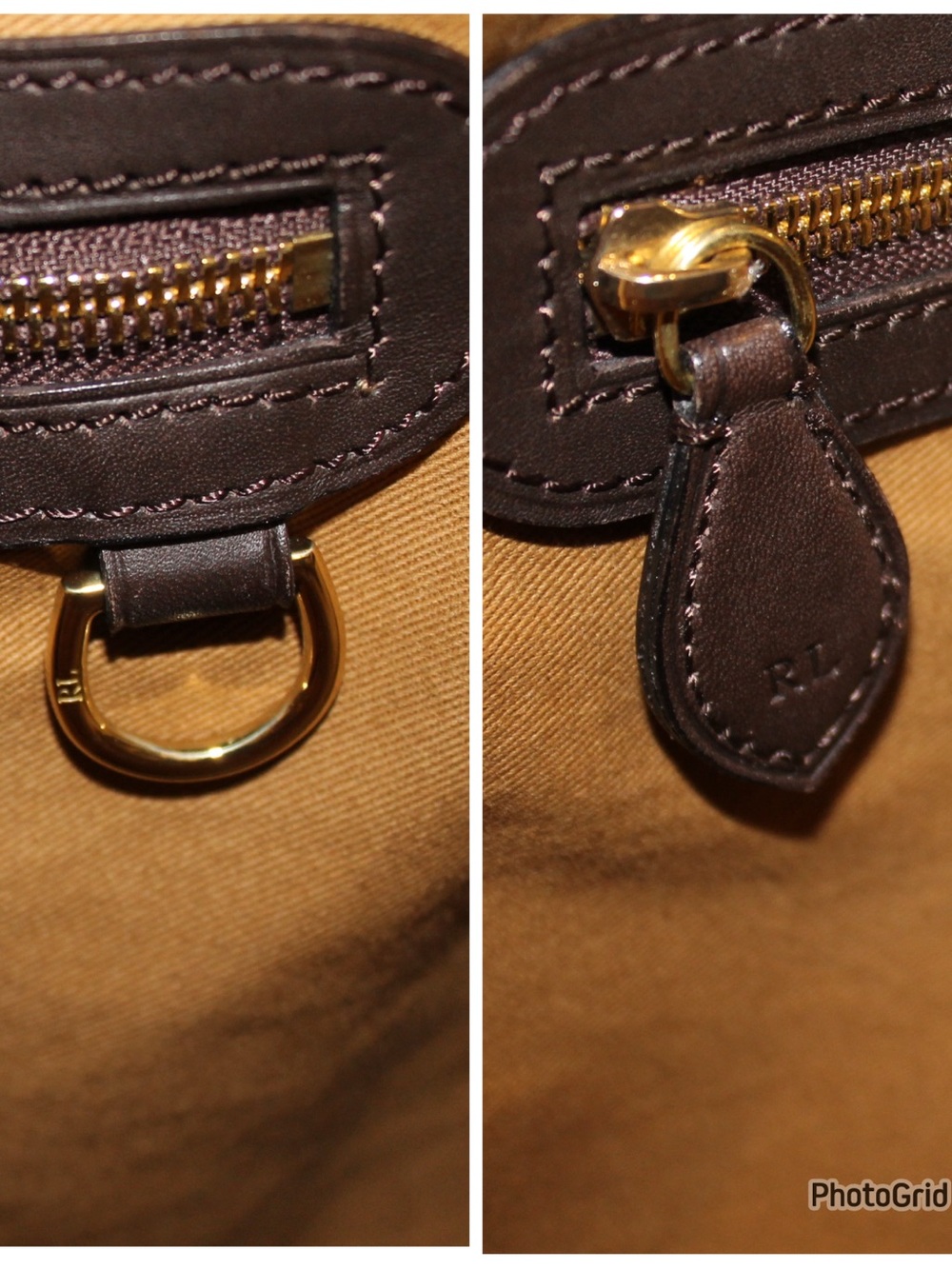 Ralph Lauren leather fringe & whipstitch hobo shoulder bag with stirrup charm - Picture 12 of 15